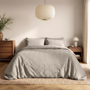 Dekbedovertrek Curve 3D - Taupe Grijs - Eenpersoons (140x200 Cm) - Taupe & Grijs Microvezel - - Sleeptime - Dekbed-Discounter.nl