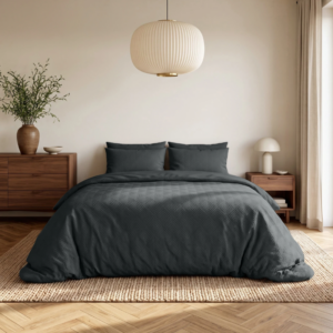 Dekbedovertrek Modern Geo 3D - Antraciet - Lits-Jumeaux (240x220 Cm) - Antraciet Microvezel - - Sleeptime - Dekbed-Discounter.nl