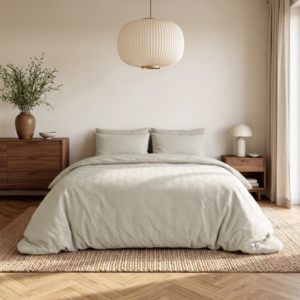 Dekbedovertrek Modern Geo 3D - Crème - Eenpersoons (140x200 Cm) - Crème Microvezel - - Sleeptime - Dekbed-Discounter.nl
